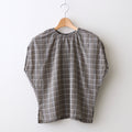 キュプラコットンチェック ドロップノースリーブ #BLACK [241804]
