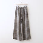 Cupra cotton check front tuck easy pants #BLACK [241802]