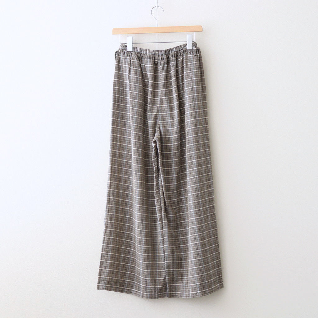 Cupra cotton check front tuck easy pants #BLACK [241802]