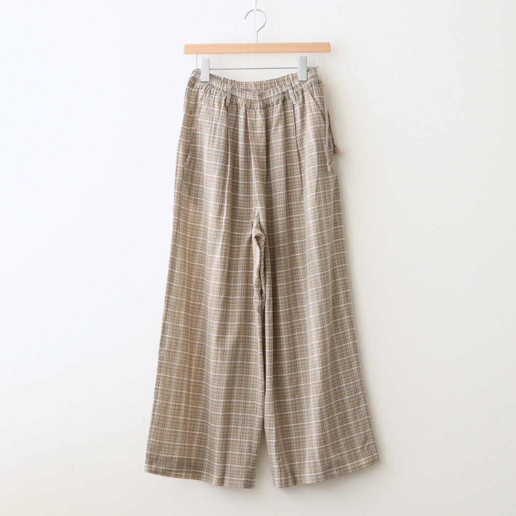 Cupra cotton check front tuck easy pants #KH [241802]
