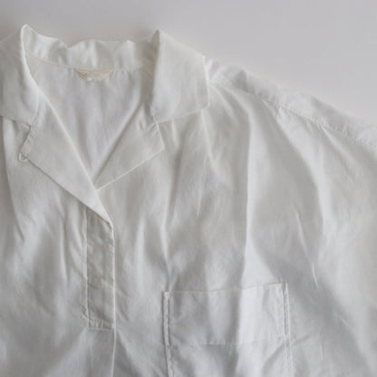 Ramie cotton lawn open collar shirt #WHITE [241792]