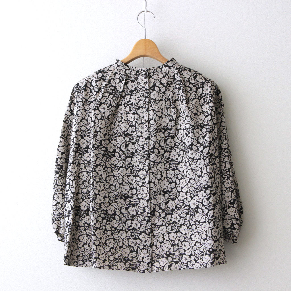 WILD BERRY BACK BUTTON SMOCK #FLAX [no.6639]