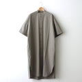 有機棉水洗襯衫裙 #卡其色 [OP24219]