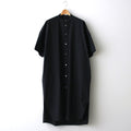 有機棉水洗襯衫裙 #黑色 [OP24219]