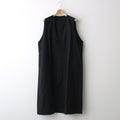 有機水洗棉無袖洋裝 #黑色 [OP24215]