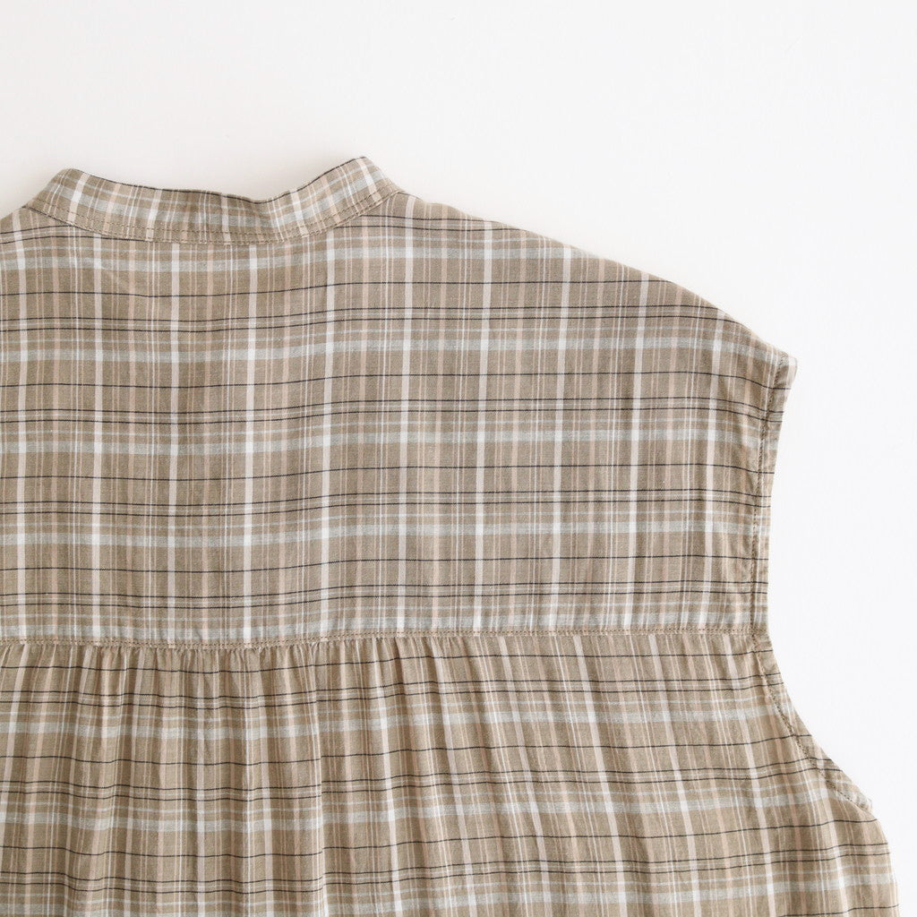 Cupra cotton check sleeveless dress #KH [241803]