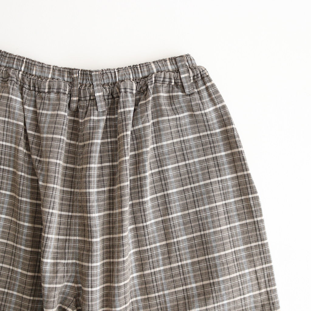 Cupra cotton check front tuck easy pants #BLACK [241802]