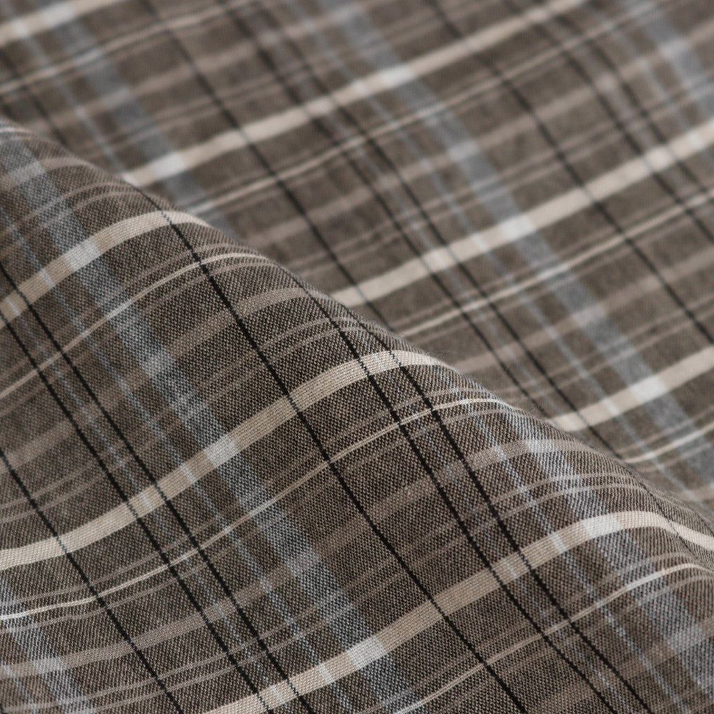 Cupra cotton check front tuck easy pants #BLACK [241802]