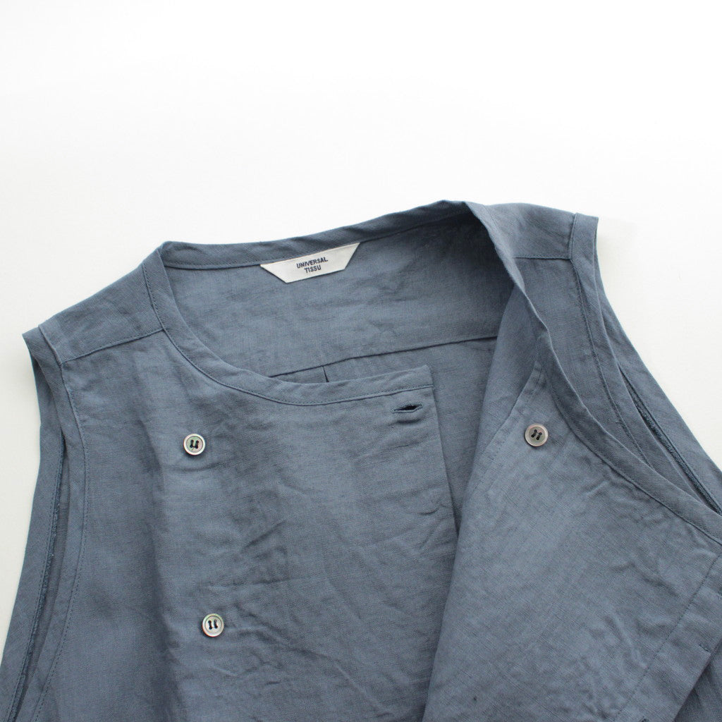 トリプルワッシャーリネン 3Dワンピース #057 スモーキーブルー