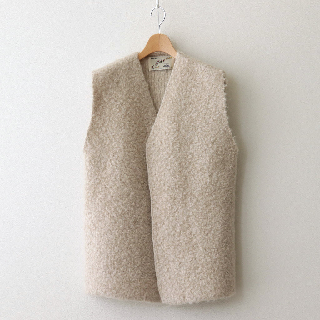 PILE KNIT GILET #WOOD BEIGE [no.6492]