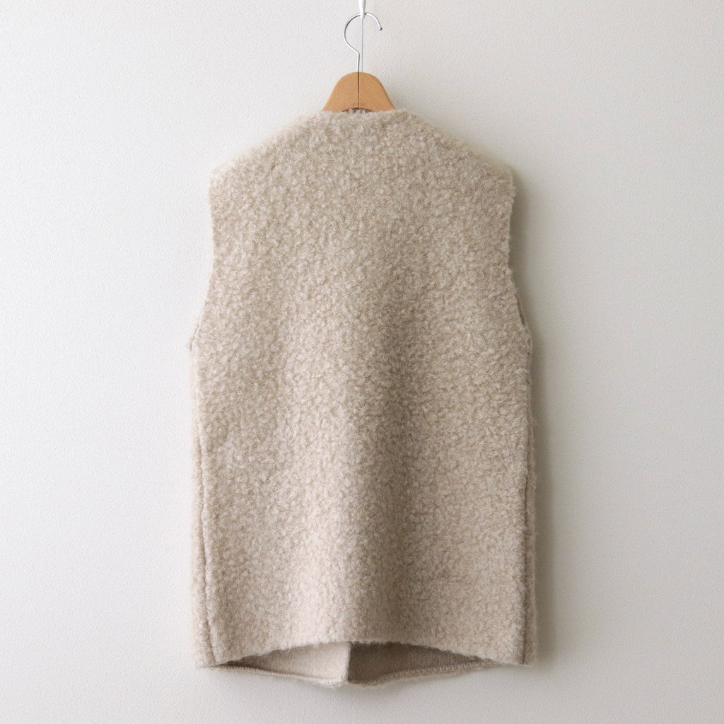 PILE KNIT GILET #WOOD BEIGE [no.6492]