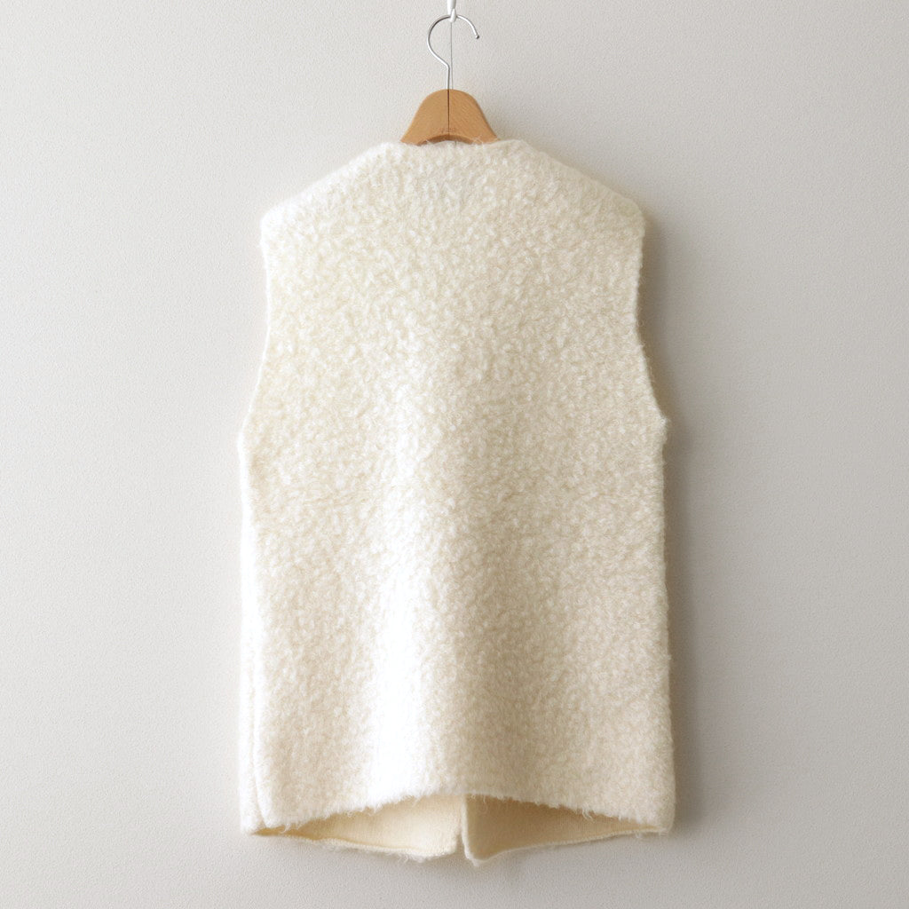 PILE KNIT GILET #WHITE [no.6492]