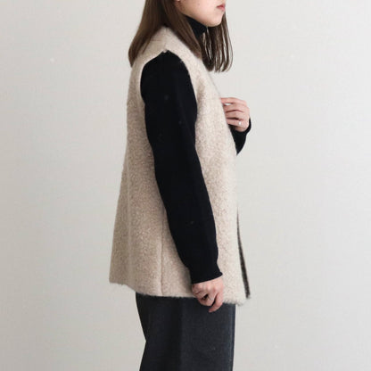 PILE KNIT GILET #WOOD BEIGE [no.6492]