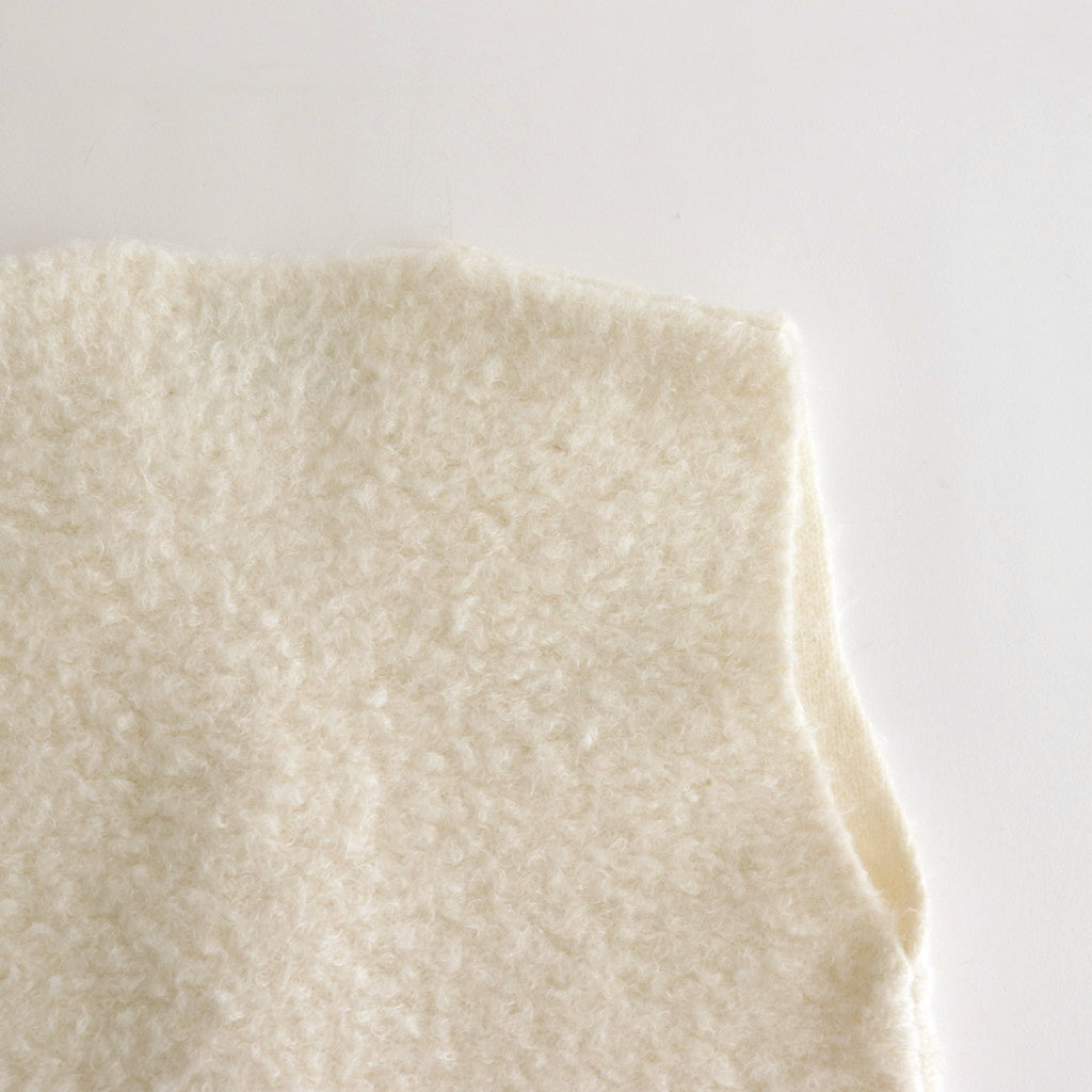 PILE KNIT GILET #WHITE [no.6492]