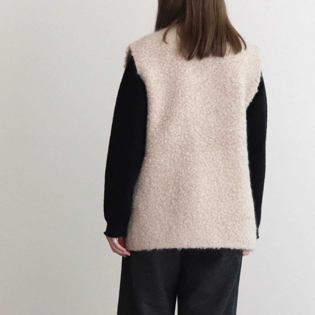 PILE KNIT GILET #WOOD BEIGE [no.6492]