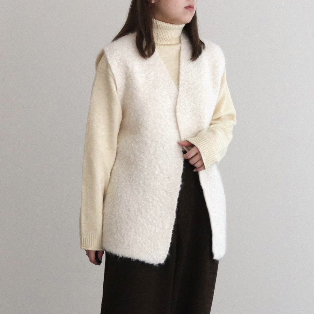 PILE KNIT GILET #WHITE [no.6492] – DOKODO