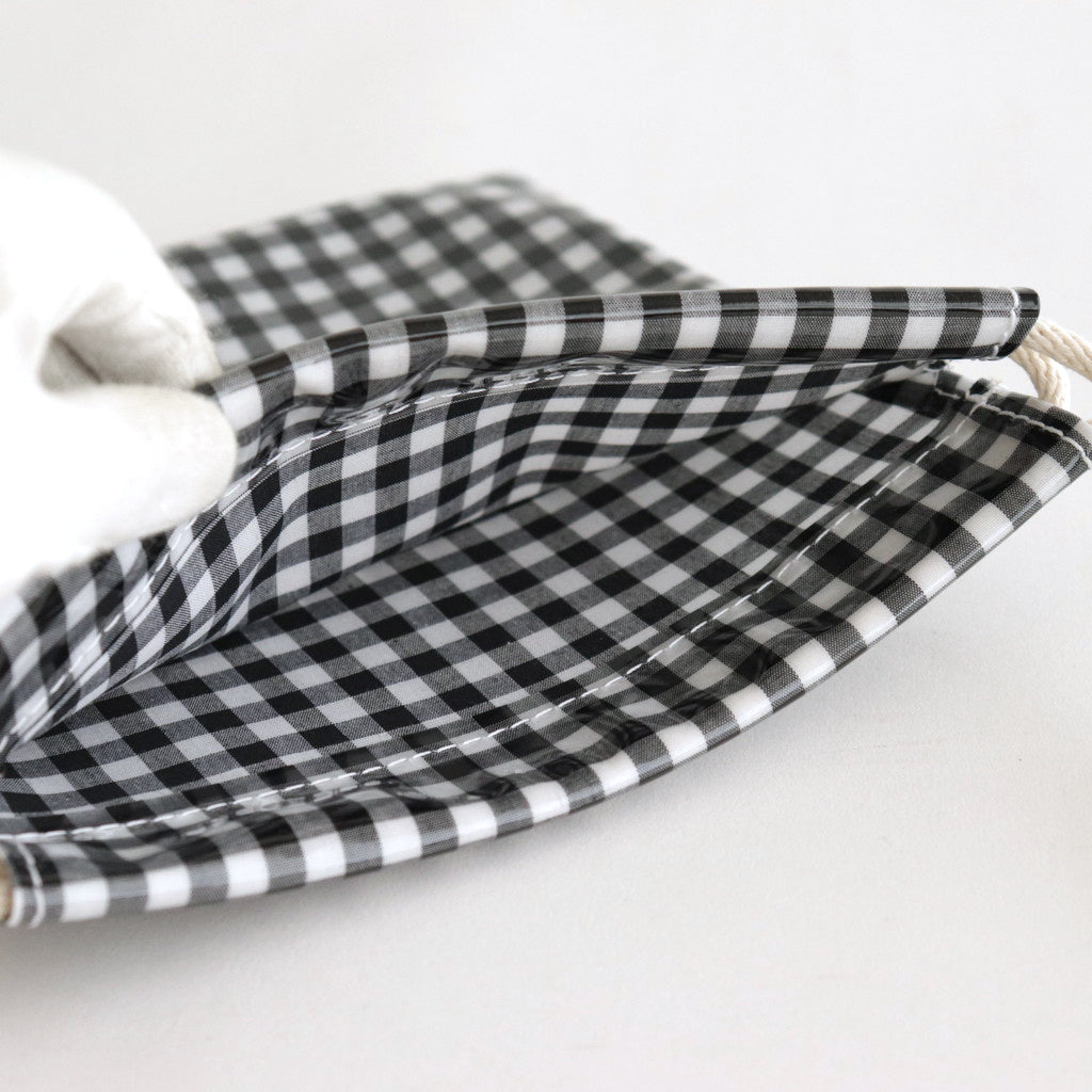 Drawstring bag POCHETTE GINGHAM #BLACK [TMB-2137A]