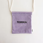 Drawstring bag POCHETTE GINGHAM #PURPLE [TMB-2137A]