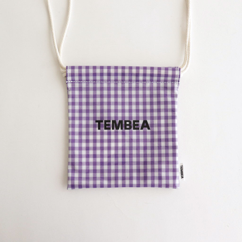 Drawstring bag POCHETTE GINGHAM #PURPLE [TMB-2137A]