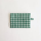 FLAT POUCH SMALL GINGHAM #GREEN [TMB-2310N]