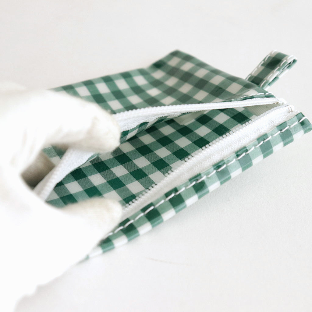 FLAT POUCH SMALL GINGHAM #GREEN [TMB-2310N]