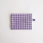 FLAT POUCH SMALL GINGHAM #PURPLE [TMB-2310N]