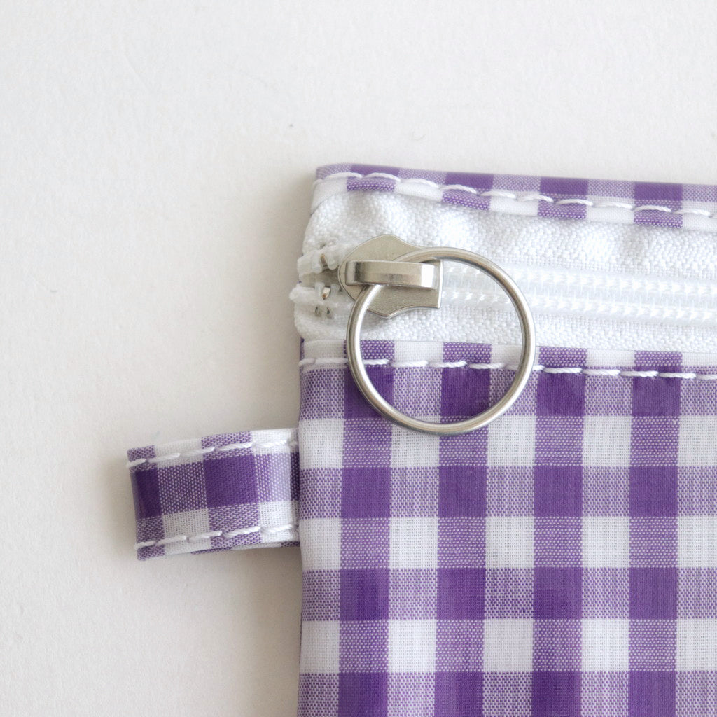 FLAT POUCH SMALL GINGHAM #PURPLE [TMB-2310N]