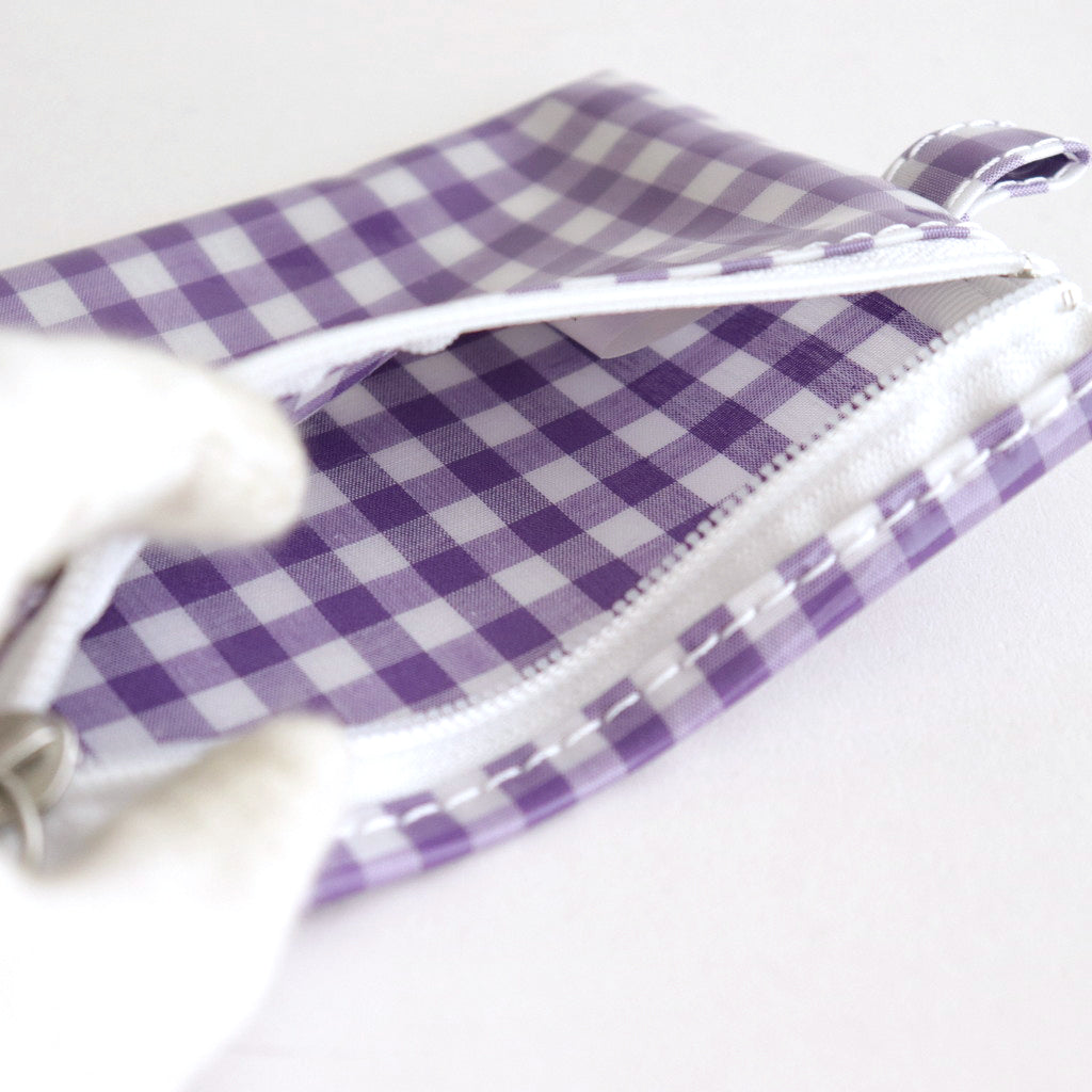 FLAT POUCH SMALL GINGHAM #PURPLE [TMB-2310N]