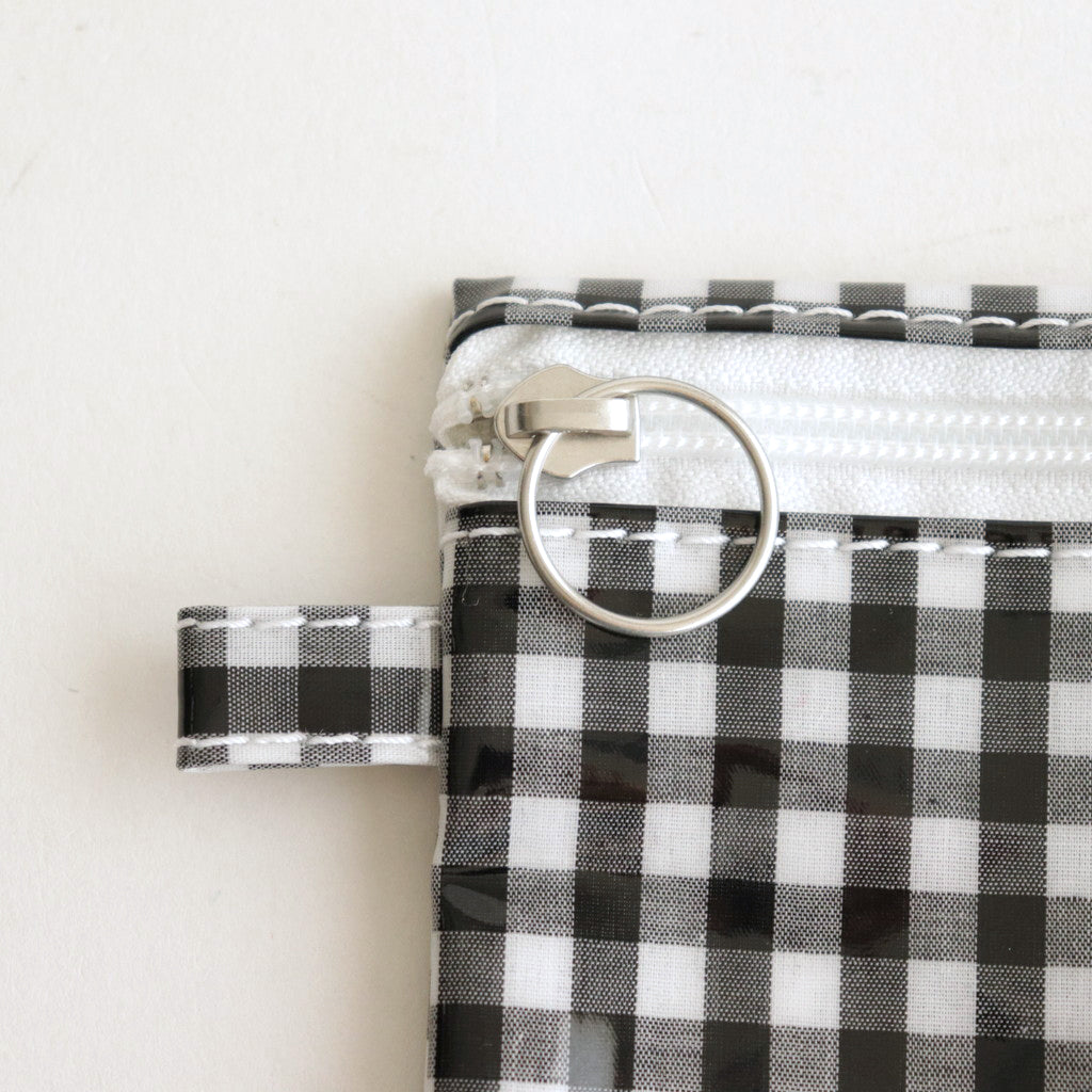 FLAT POUCH SMALL GINGHAM #BLACK [TMB-2310N]