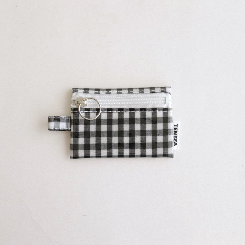 FLAT POUCH MINI GINGHAM #BLACK [TMB-2352A]