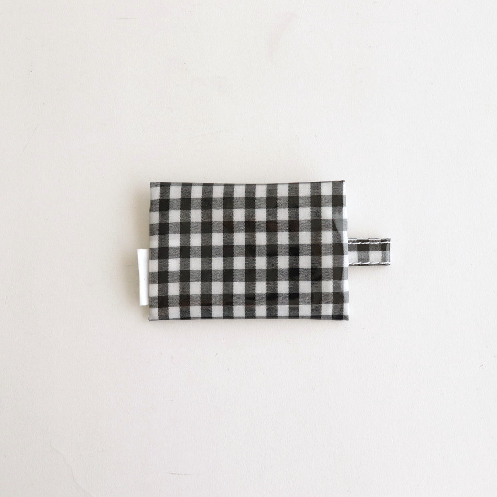 FLAT POUCH MINI GINGHAM #BLACK [TMB-2352A]