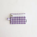 FLAT POUCH MINI GINGHAM #PURPLE [TMB-2352A]
