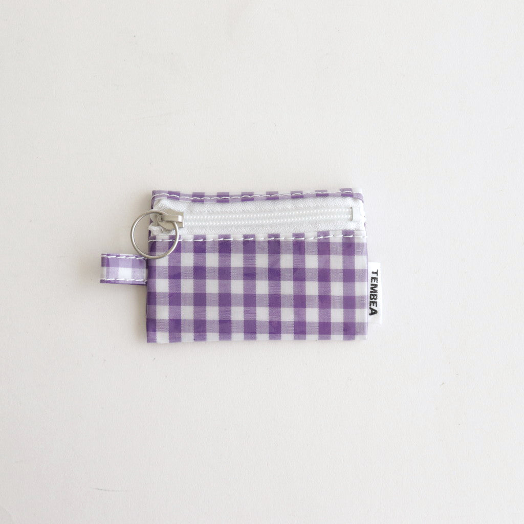 FLAT POUCH MINI GINGHAM #PURPLE [TMB-2352A]
