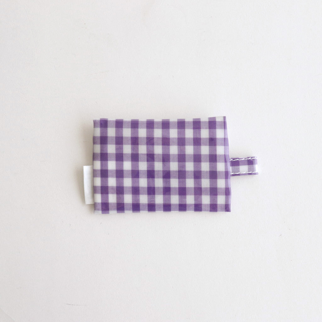 FLAT POUCH MINI GINGHAM #PURPLE [TMB-2352A]