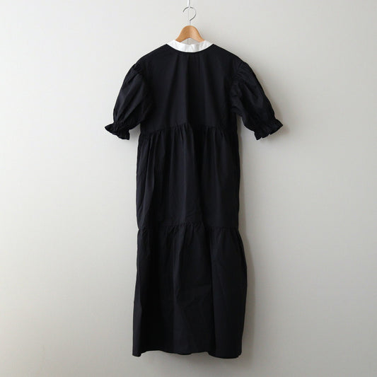organic cotton tiered dress #black [1459-000]
