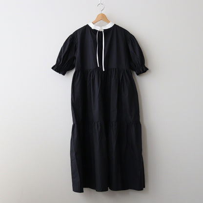 organic cotton tiered dress #black [1459-000]