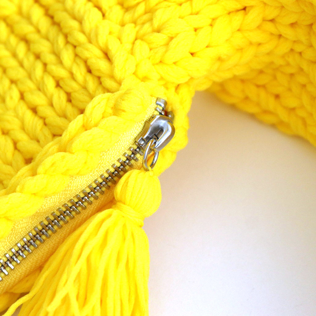 LILLIAN YARN HAND KNIT BODY BAG #yellow [no.6988]