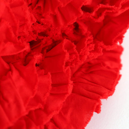 GD FRILL POM POM FLOWER BAG #red [no.6862]