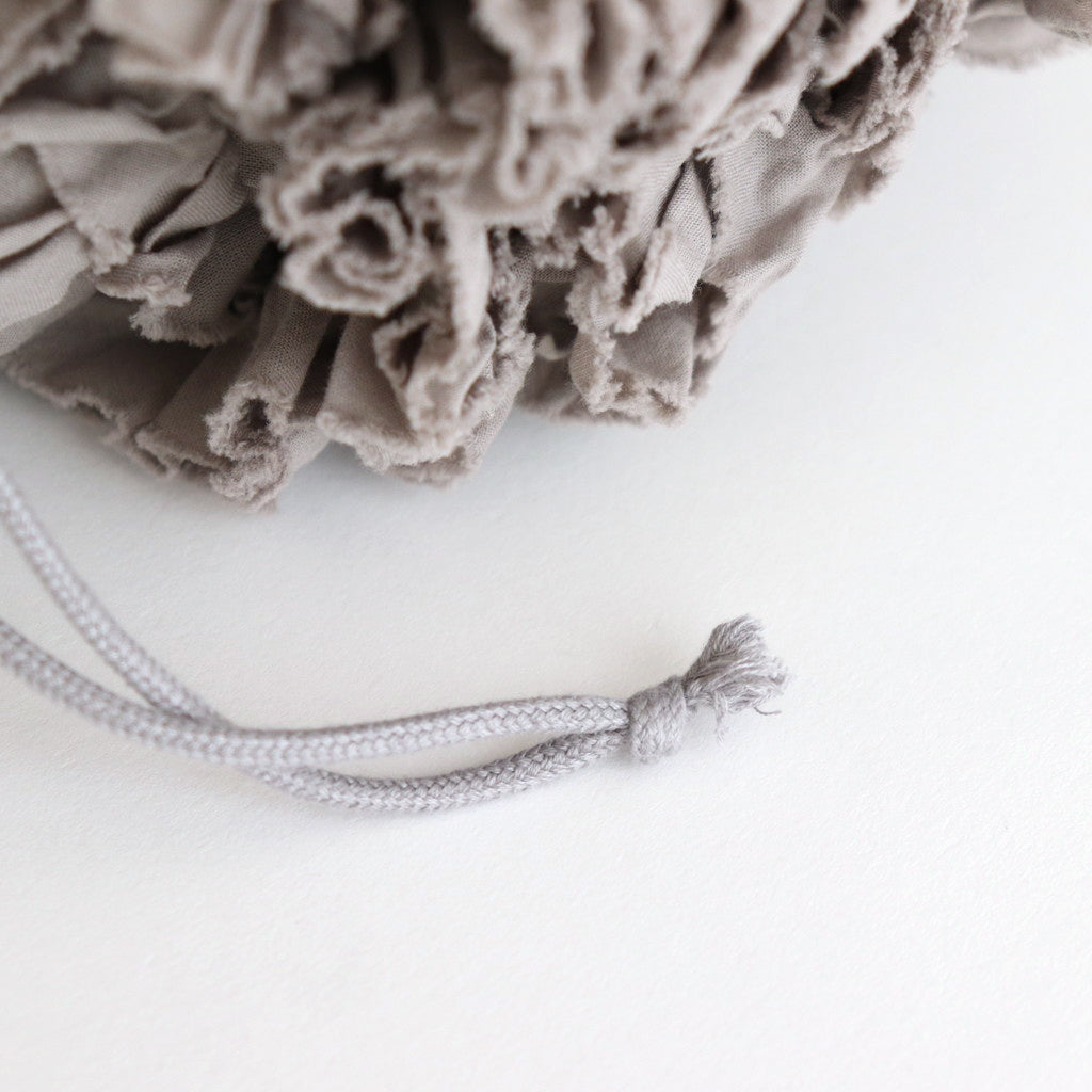 G.D FRILL POM POM FLOWER BAG #gray [no.6862]