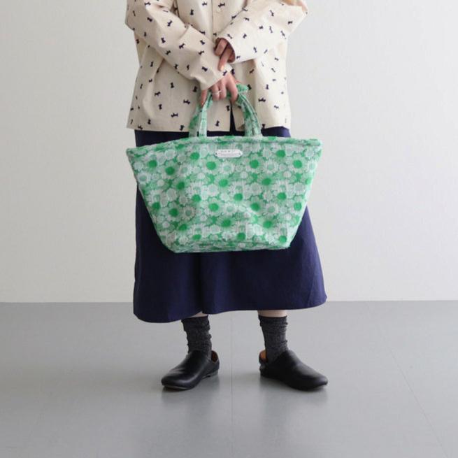 JACQUARD DAISY MARCHE BAG (S) #green [no.6919]