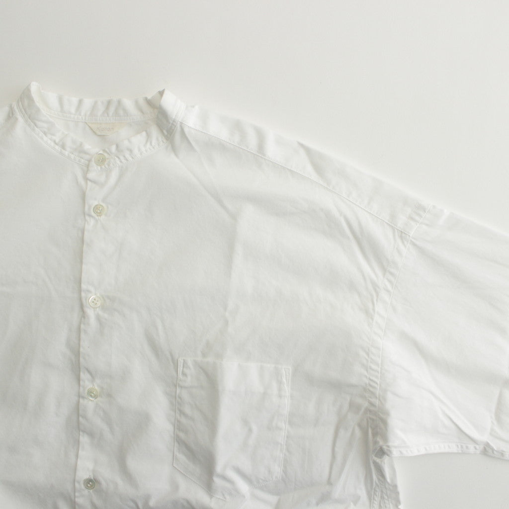 Broad stand-up collar shirt #WHITE [211647]