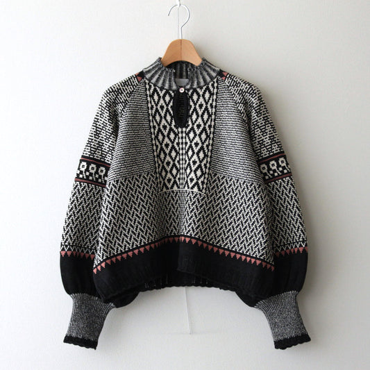 Kigansai knit blouse #Black [232807]