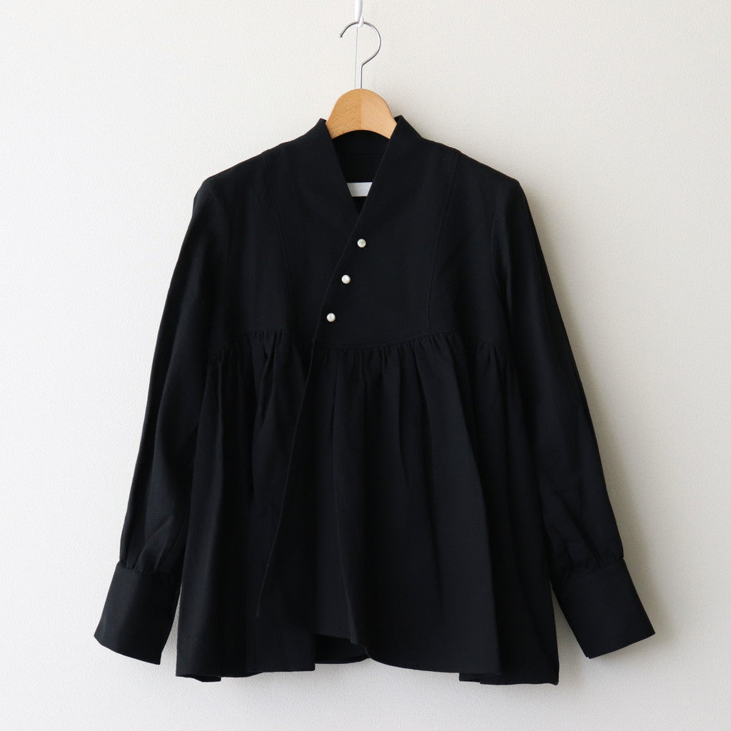 Funnel neck blouse #black [TLF-125-sh007-cla]