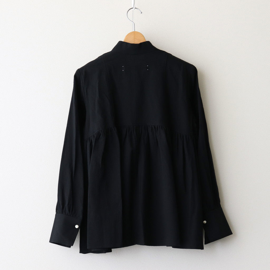 Funnel neck blouse #black [TLF-125-sh007-cla]