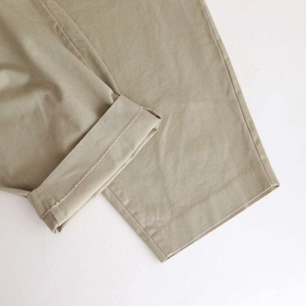 CHINO CLOTH DOUBLE TUCK WIDE TAPERED #KHAKI [SP1916-6]