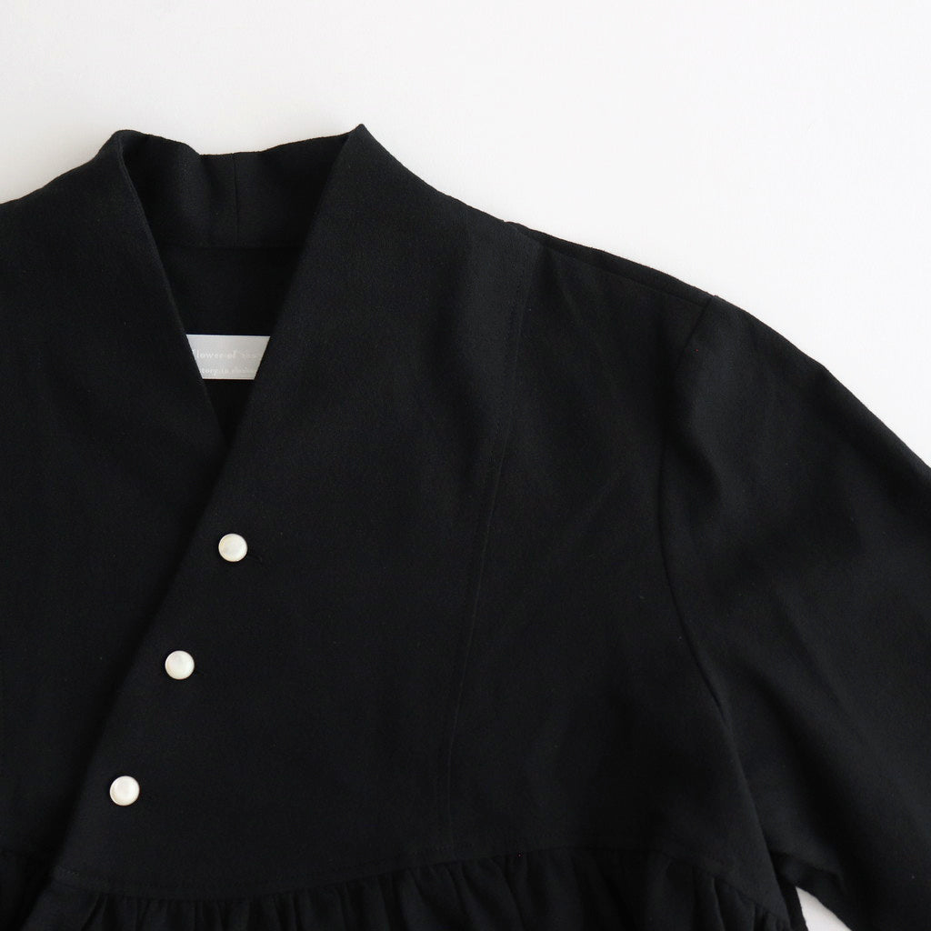 Funnel neck blouse #black [TLF-125-sh007-cla]