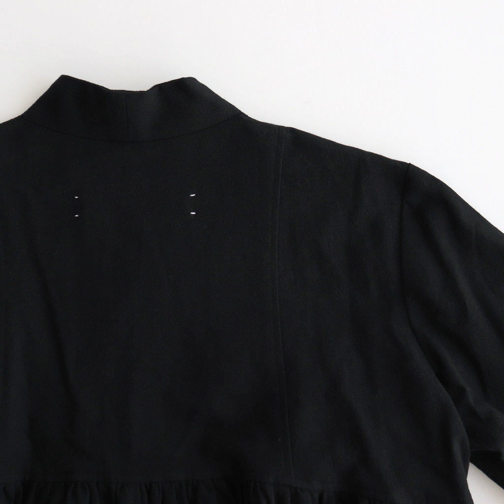 Funnel neck blouse #black [TLF-125-sh007-cla]