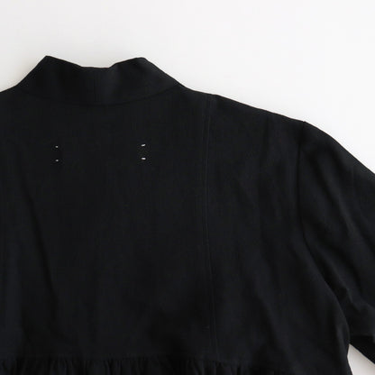 Funnel neck blouse #black [TLF-125-sh007-cla]