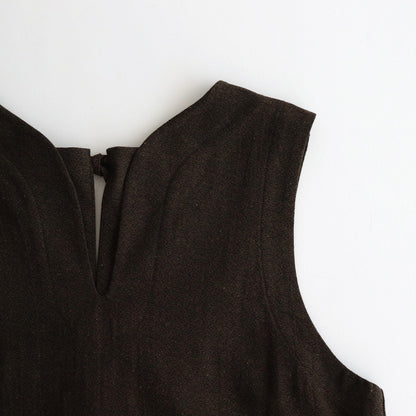 Open back sleeveless dress #dark brown [TLF-125-ve001-cla]