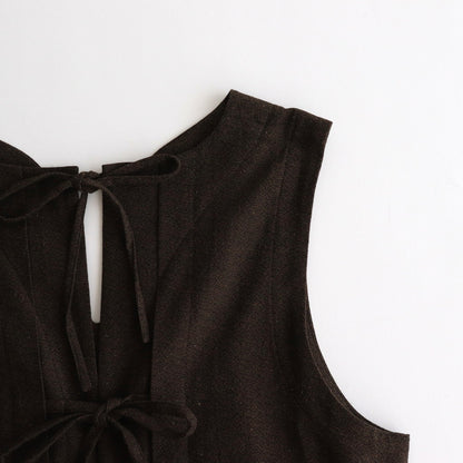 Open back sleeveless dress #dark brown [TLF-125-ve001-cla]